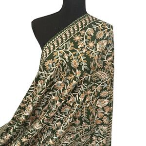 Silk Thread Embroidered Pashmina Shawl